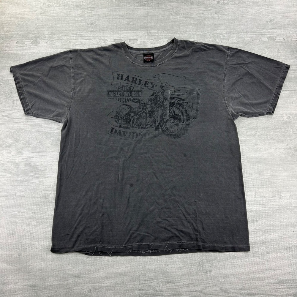 Vintage Harley Davidson Shirt Size XXL Gray Traverse City Michigan Motorcycle